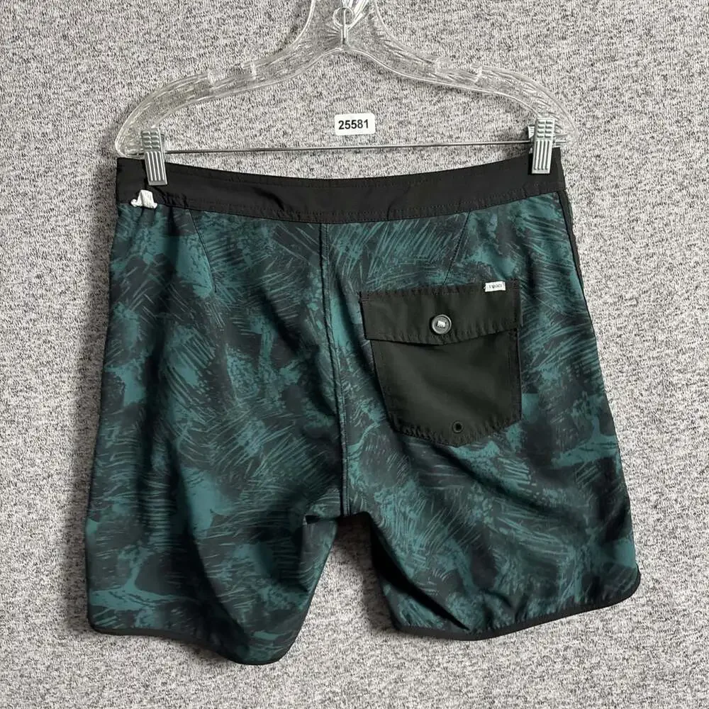 Vuori Men's Size 30 Black Green Polyester Cruise Boardshorts Summer Vacation 7